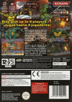 Teenage Mutant Ninja Turtles 2 - Battle Nexus (Disc 1) box cover back